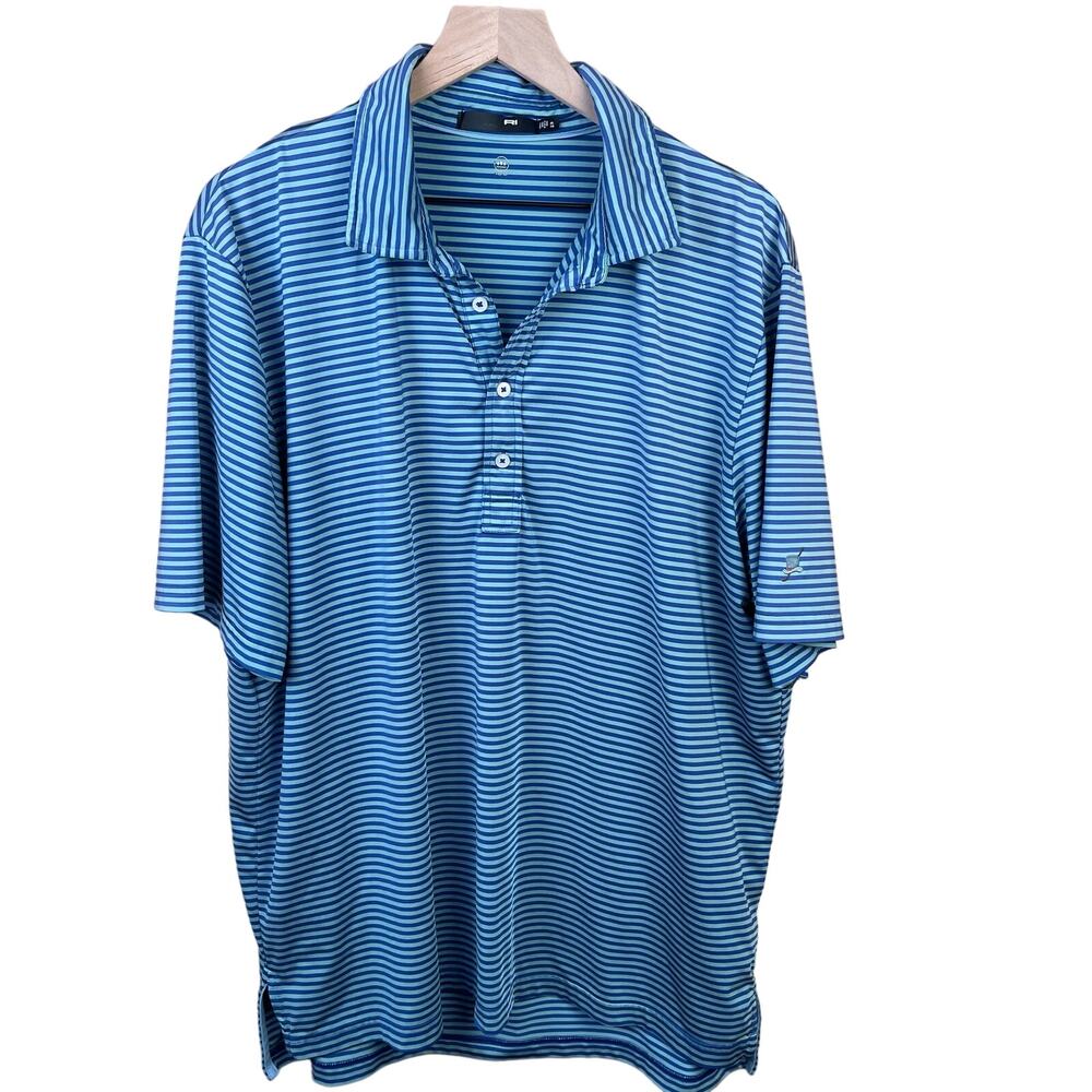 Ralph Lauren Men Golf Blue White Stripe Polo Size XL Short sleeve Outdoor Shirt